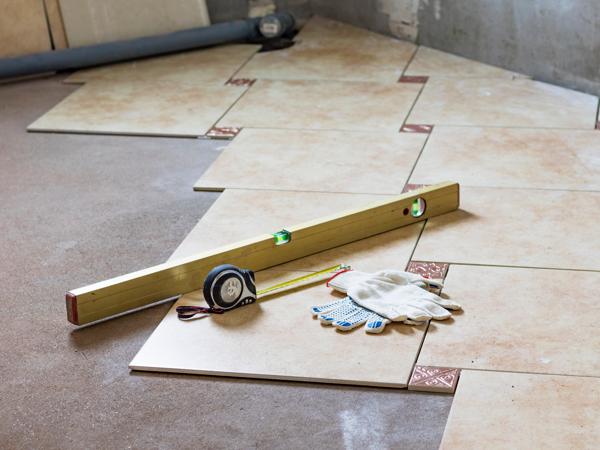 Bathroom tile installation