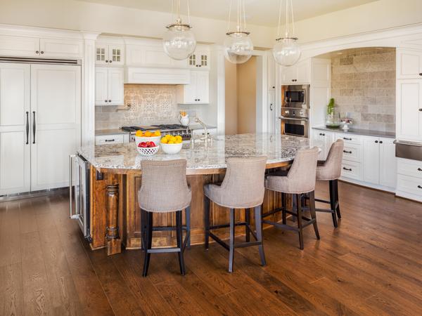 Luxury kitchen with hardwood floors