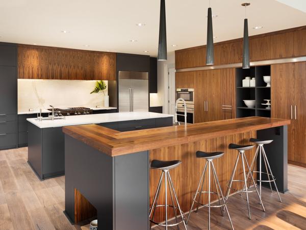 Modern kitchen with two islands